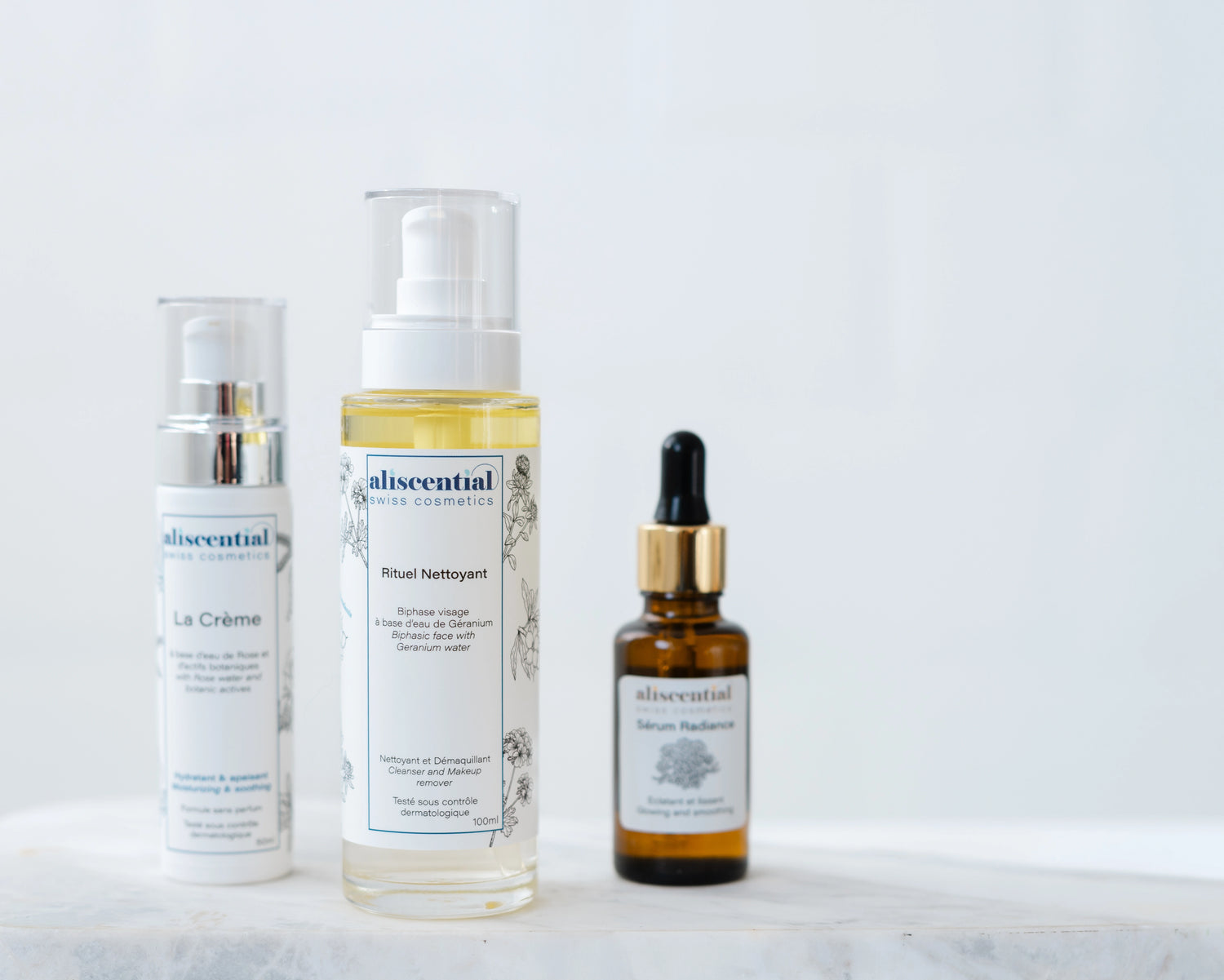 Routine beauté Aliscential – gommage corps, huile sèche et brume