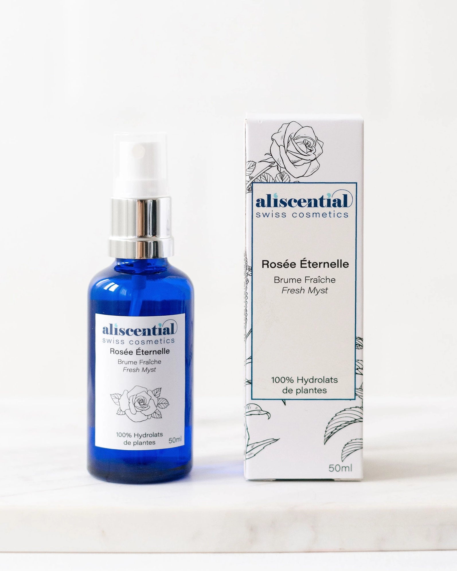 Brume Rosée Eternelle Aliscential – flacon et packaging