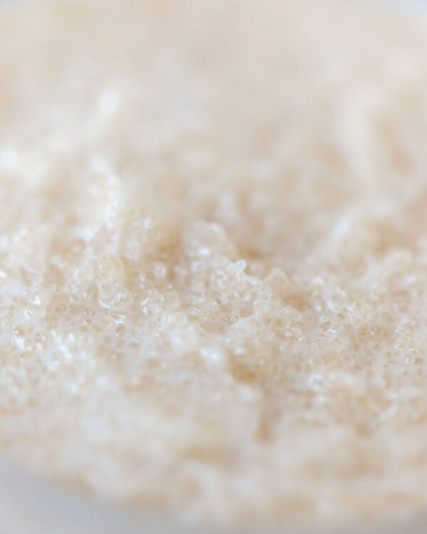 Close-up of Aliscential shea butter body scrub texture – nourishing and natural skincare